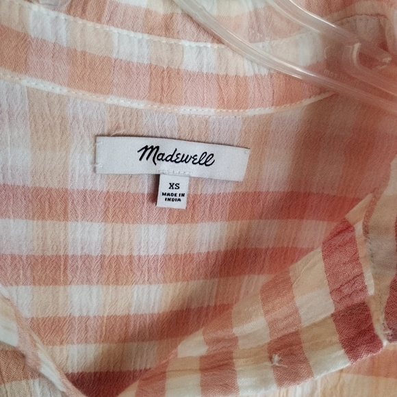 Madewell Central Tunic Shirt in Ombré Gingham Check sz Xs - Picture 5 of 7